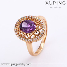 11817 Xuping Fashion 18k plaqué or coloré CZ synthétique sonne bague de mariage de luxe